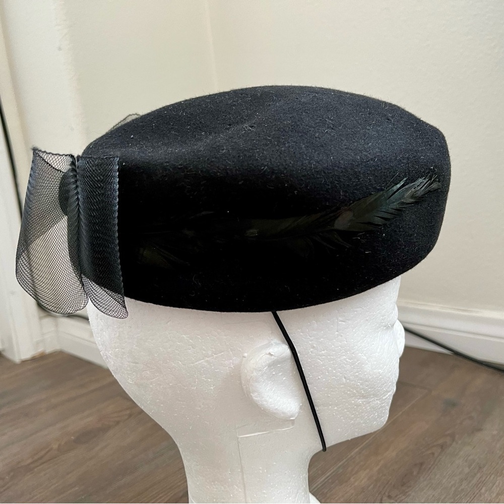 Elegant Black Women's Hat with Bow - Picture 6 of 12